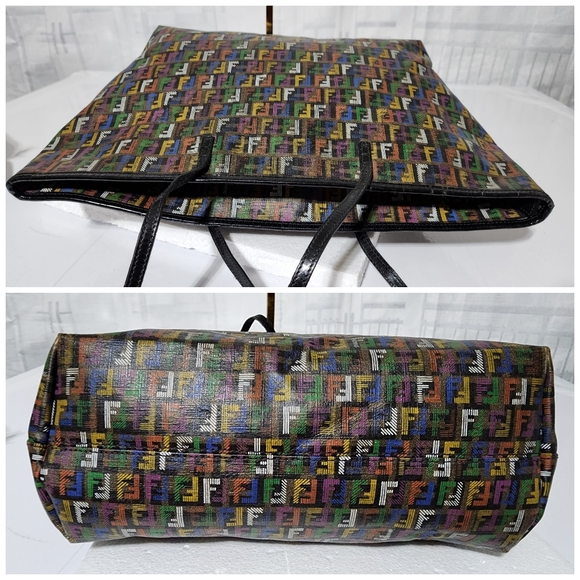 Fendi Multicolored Zucca Coated Canvas Large Roll Tote Bag - Picture 10 of 15